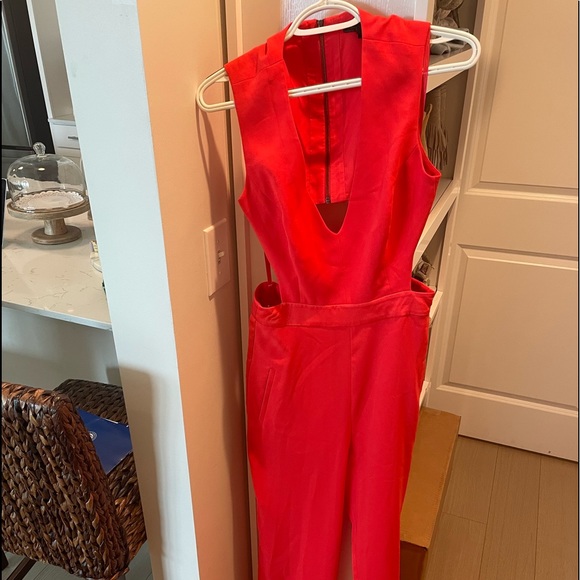 BCBG Maxazria, Malgosia Jumpsuit in Bright Poppy, Size Small - Picture 6 of 8